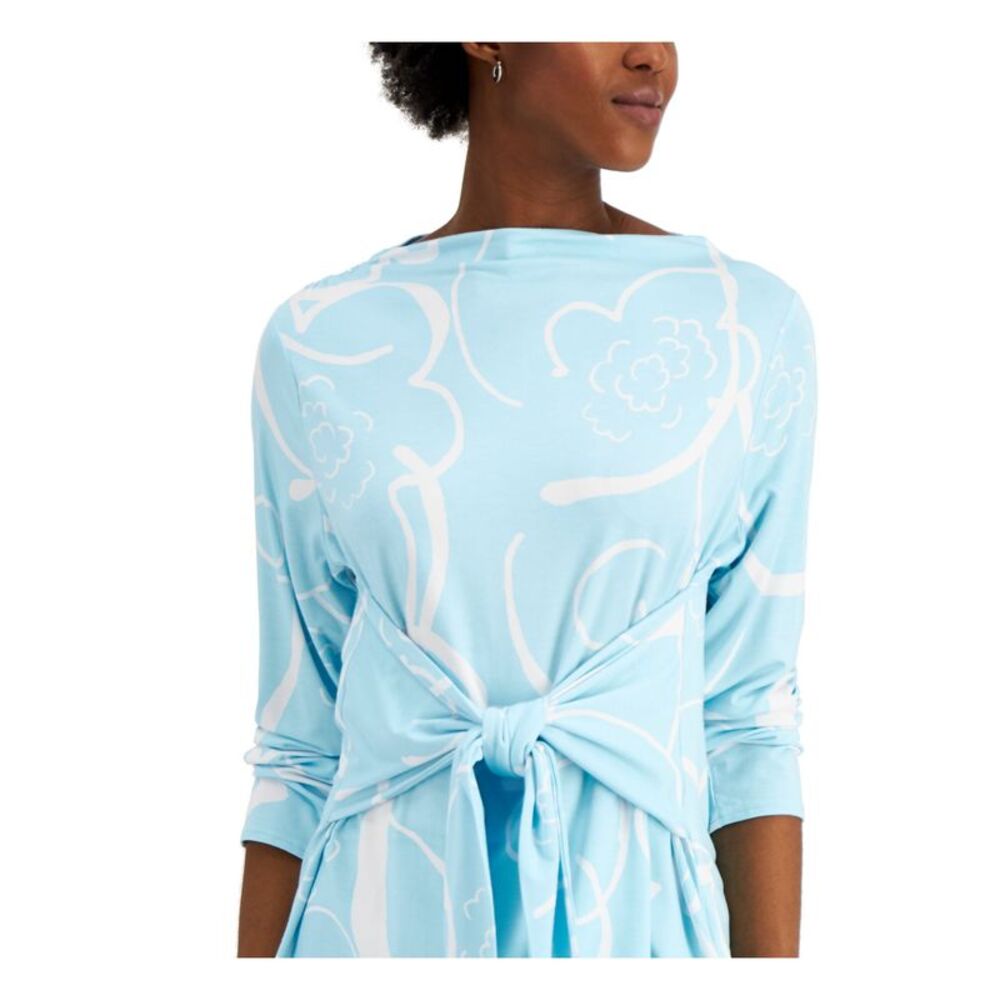 ALFANI Womens Long Sleeve Boat Neck Top - Picture 3 of 4